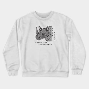 Black Rhino - Critically Endangered - animal design - on white Crewneck Sweatshirt